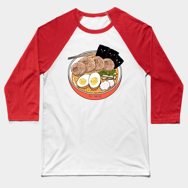 RAMEN PUGS Baseball T-Shirt by huebucket